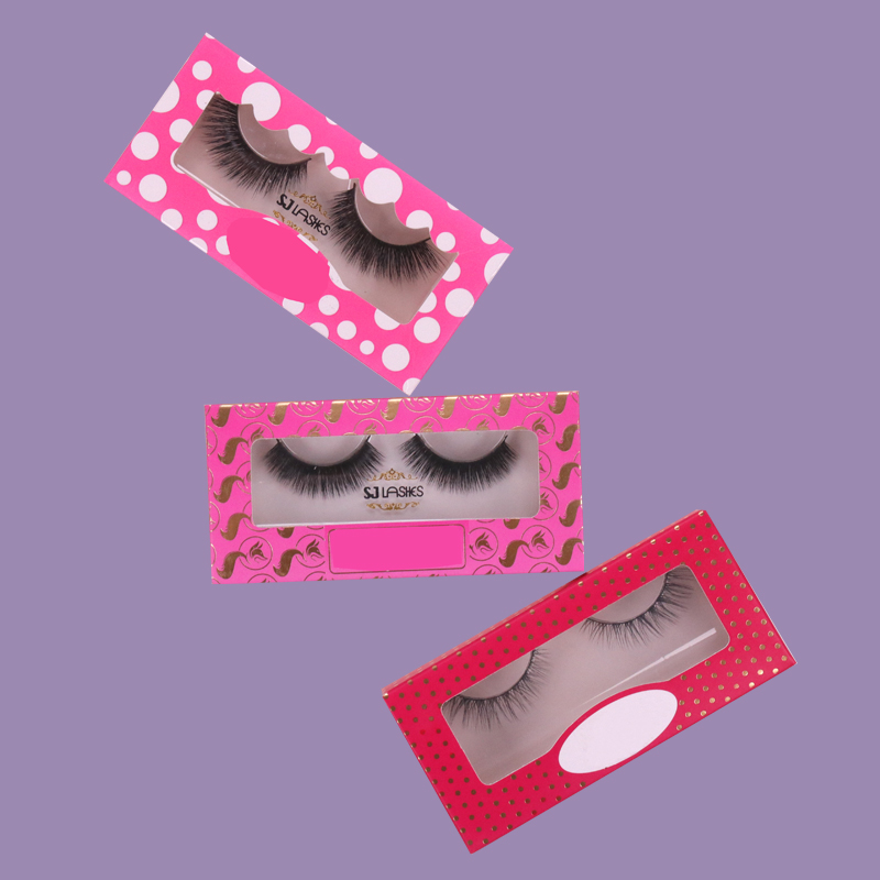 Pink Theme Private Label Eyelash Paper Box Examples #SJEZ03