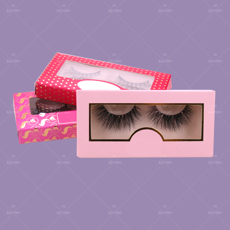 Pink Theme Private Label Eyelash Paper Box Examples #SJEZ03