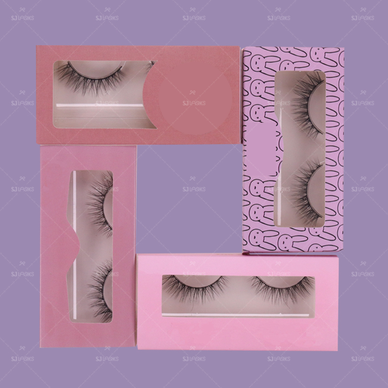 Pink Theme Private Label Eyelash Paper Box Examples #SJEZ03