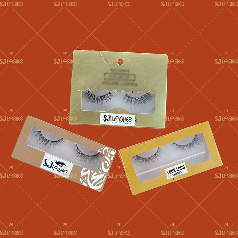 Golden Theme Private Label Eyelash Paper Box Examples #SJEZ05