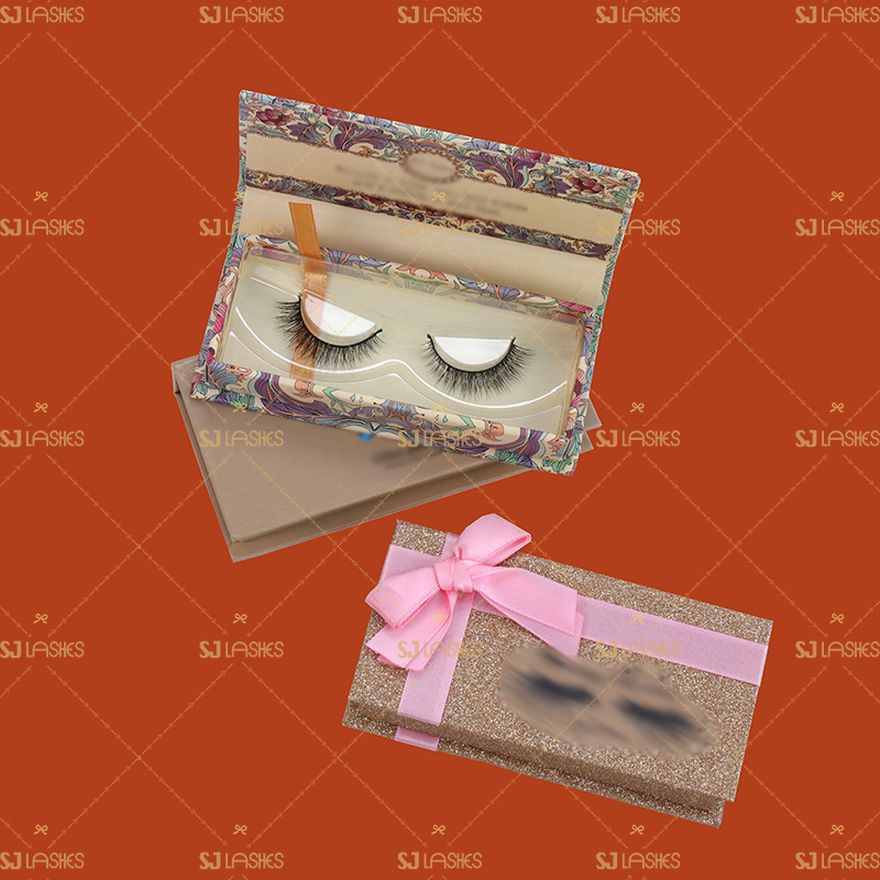 Golden Theme Private Label Eyelash Gift Box Examples #SJEL05