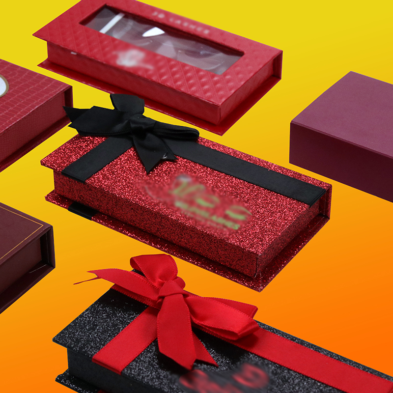 Red Theme Private Label Eyelash Gift Box Examples #SJEL06