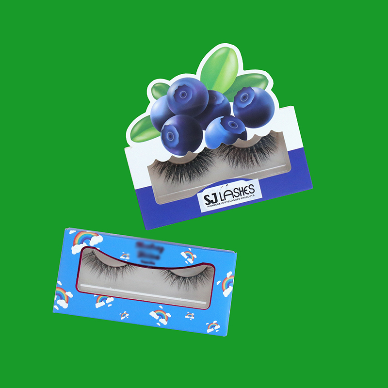 Blue Theme Private Label Eyelash Paper Box Examples #SJEZ07