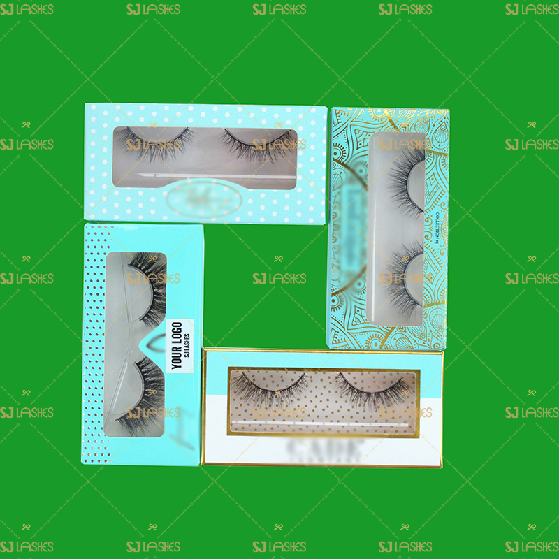 Blue Theme Private Label Eyelash Paper Box Examples #SJEZ07