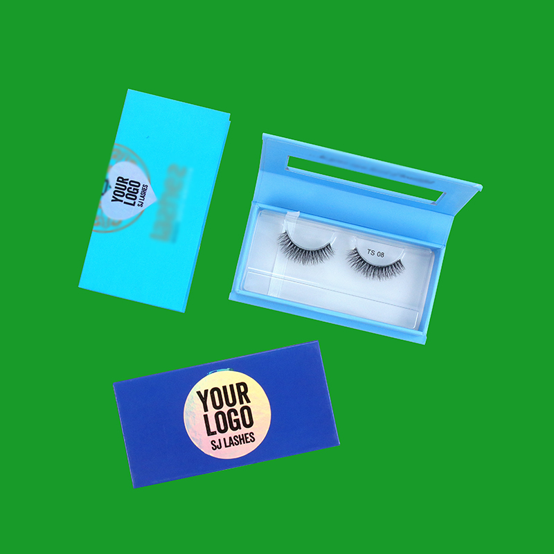 Blue Theme Private Label Eyelash Gift Box Examples #SJEL07