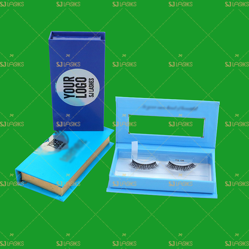 Blue Theme Private Label Eyelash Gift Box Examples #SJEL07