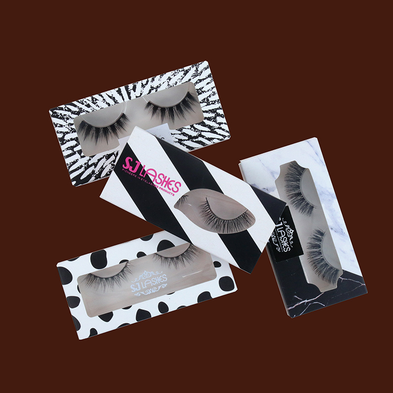 Marble Theme Private Label Eyelash Paper Box Examples #SJEZ08