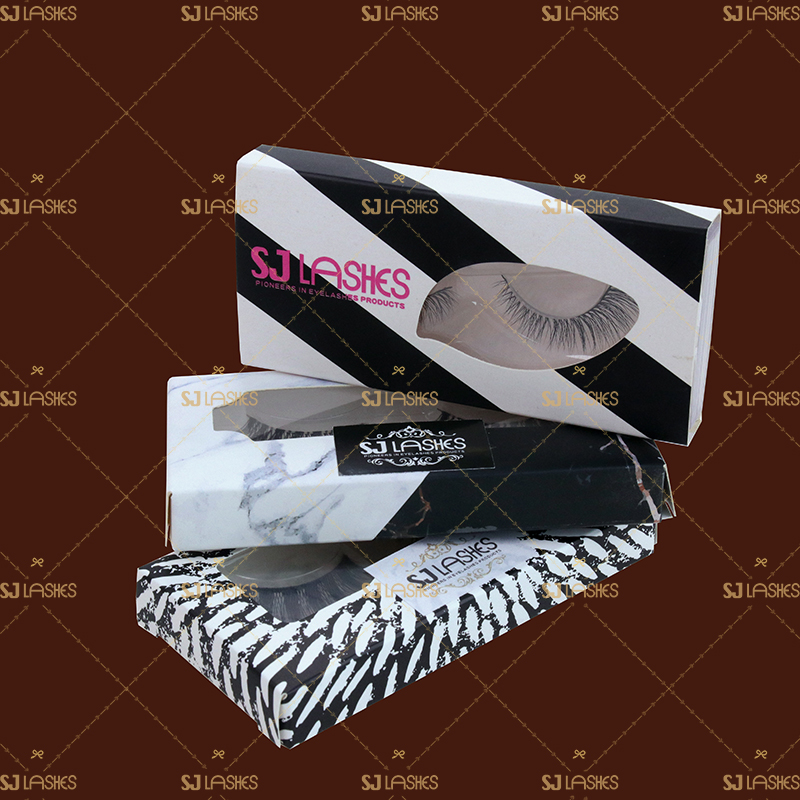 Marble Theme Private Label Eyelash Paper Box Examples #SJEZ08