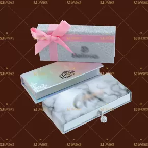 Marble Theme Private Label Eyelash Gift Box Examples #SJEL08