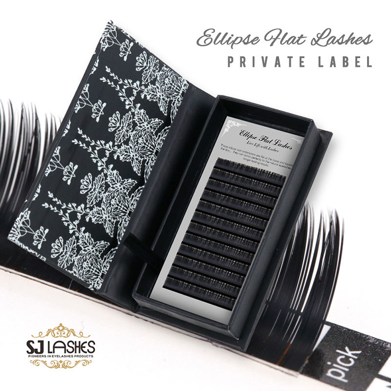 Custom Sliding Box Private Label for .10/.15/.20 Ellipse Flat Lashes with Tips