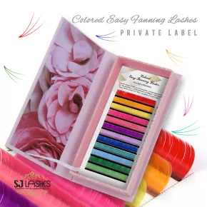 Custom Reusable Eyelash Box for Colored Self-Fanned Lashes