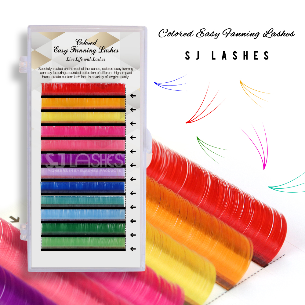 Custom Reusable Eyelash Box for Colored Self-Fanned Lashes