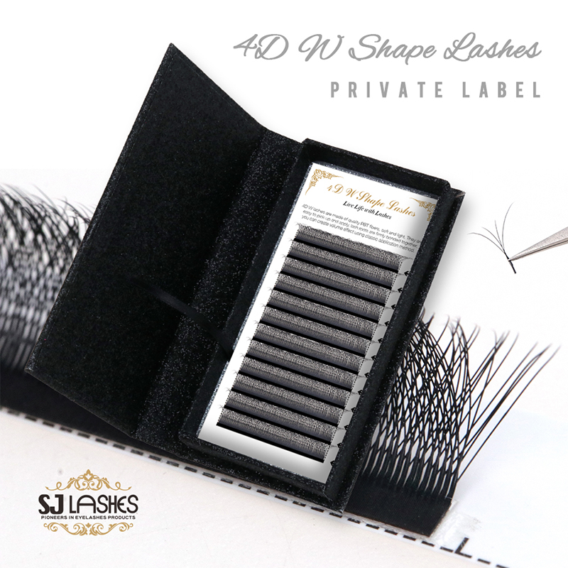 Wholesale Eyelash Packaging with Logo Design for 4D W Russian Volume Lashes
