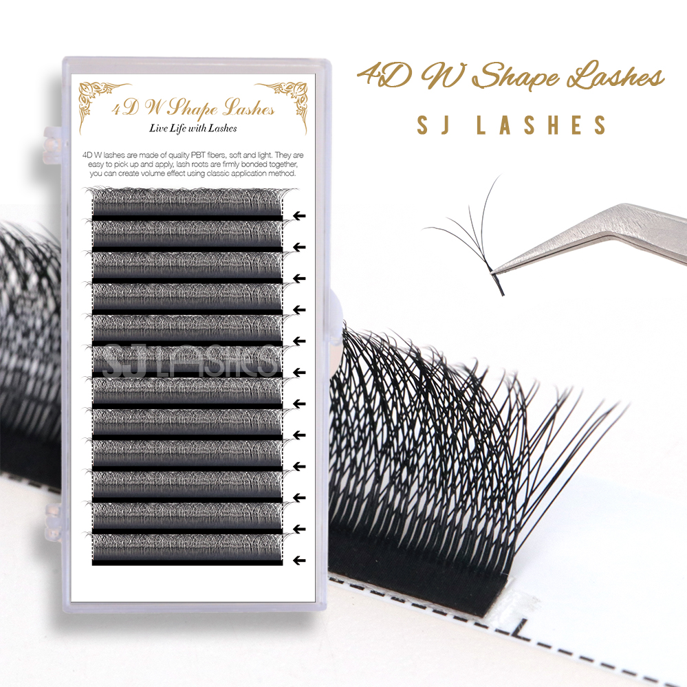 Wholesale Eyelash Packaging with Logo Design for 4D W Russian Volume Lashes