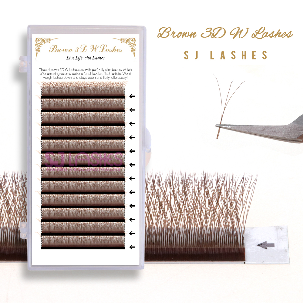 Eyelash Extensions Reusable Box for Brown 3D W Lashes