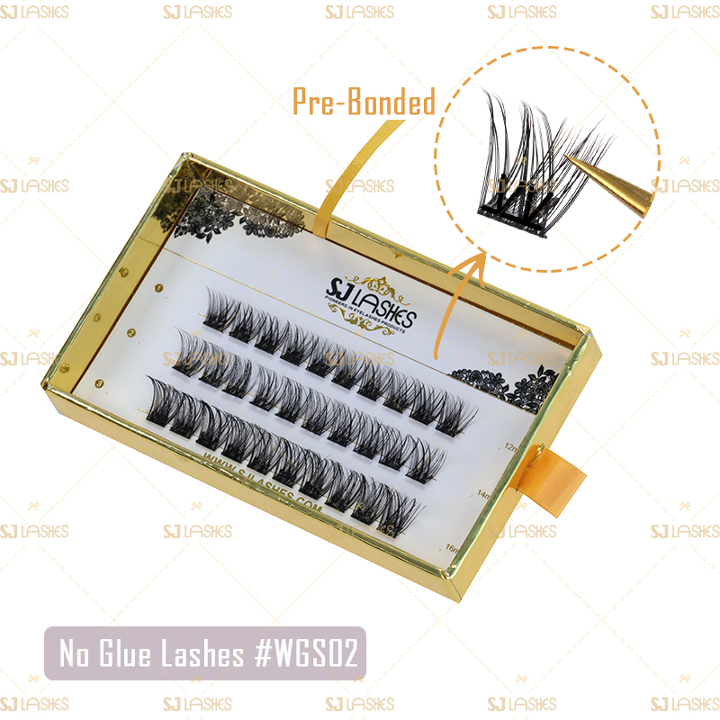 Pre-Bonded DIY Lash Extensions #WGS02 Glueless Press On Lashes