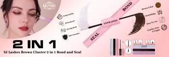 SJ Lashes Brown Cluster 2-in-1 Bond Seal Adhesive: Up To 48-Hour Hold & 7-Day Nourishing Shield