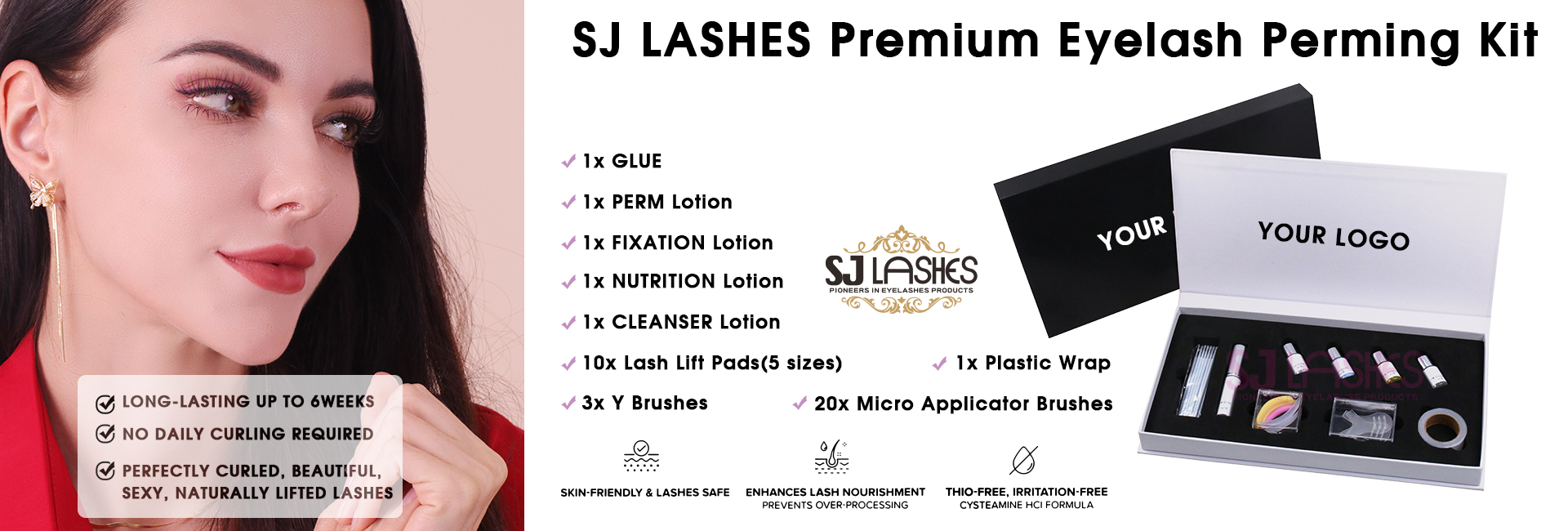 Unlock Effortlessly Gorgeous Lashes with SJ LASHES Premium Eyelash Perming Kit!
