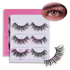MATTE BLACK LUXURY VOLUME MINK LASHES #VM12