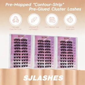 PRE-MAPPED "CONTOUR-STRIP' Pre-Glued Cluster Lash Kit