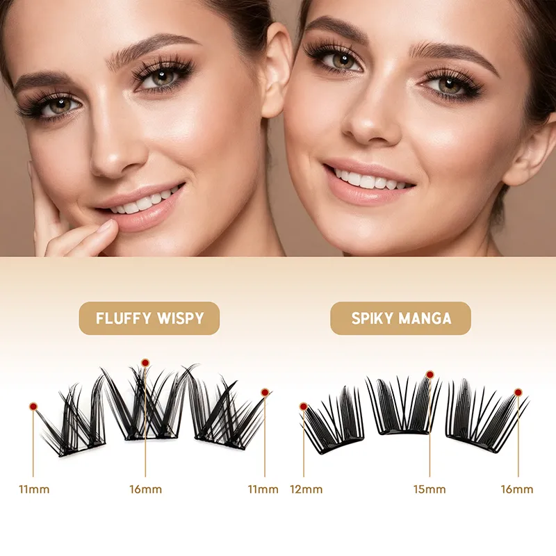 PRE-MAPPED "CONTOUR-STRIP' Pre-Glued Cluster Lash Kit