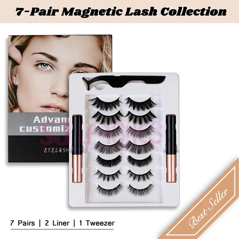 SJ LASHES 7-Pair Magnetic Lash Collection: Dual Magnetic Eyeliners and Precision Tweezer - Advanced Best-Seller EditionSJ LASHES 7-Pair Magnetic Lash Collection: Dual Magnetic Eyeliners and Precision Tweezer - Advanced Best-Seller Edition