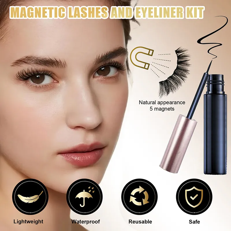 SJ LASHES 10-Pair Magnetic Lash Mega Kit: Dual Magnetic Eyeliners and Precision Tweezer - Mega Value Professional Edition